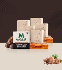  Matural -All Natural Cedar wood Soap For Men ( Pack of 5) - 120 Grams X 5 - Matural