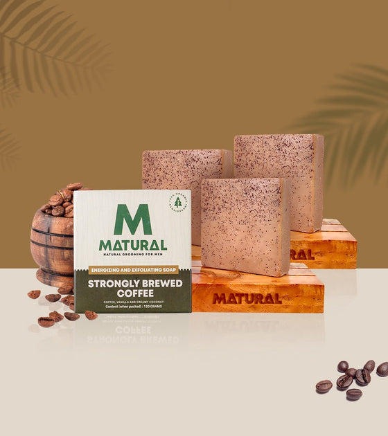 Matural - All Natural Coffee Soap For Men(Pack of 3)-120 Grams X 3 - Matural