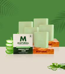  Matural -All Natural Aloe Vera Soap For Men ( Pack of 5) - 120 Grams X 5 - Matural