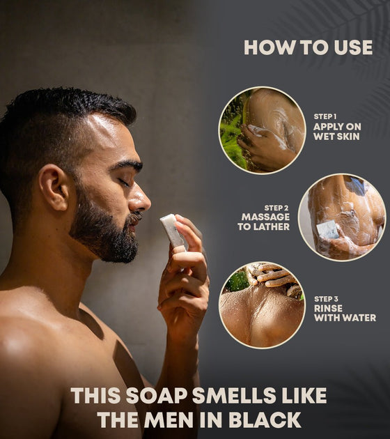 Matural -All Natural Charcoal Soap For Men ( Pack of 5) - 120 Grams X 5 - Matural